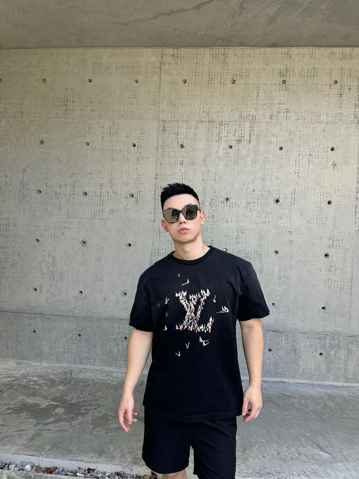 Louis Vuitton/Louis Vuitton Paper Crane Sailing Embroidered Short Sleeve